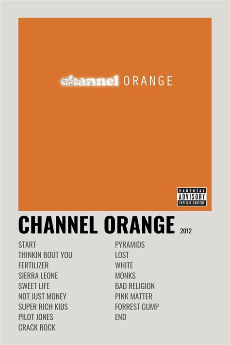 frank ocean channel orange songs